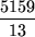 \begin{maplelatex}
\begin{displaymath}
\frac{5159}{13}
\end{displaymath}\end{maplelatex}