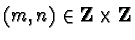 $ (m,n)\in{\bf Z}\times {\bf Z}$
