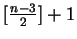 $ \lbrack\frac{n-3}{2}\rbrack+1$