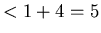 $<1+4=5$