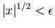 $\vert x\vert^{1/2}<\epsilon $