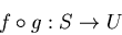 \begin{displaymath}f \circ g :S \to U \end{displaymath}