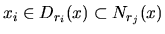 $x_i \in D_{r_i}(x) \subset N_{r_j}(x)$