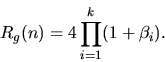\begin{displaymath}R_g(n) = 4 \prod_{i=1}^k (1+\beta_i) .
\end{displaymath}