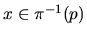 $x \in \pi^{-1}(p)$