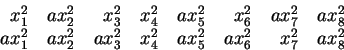 \begin{displaymath}\vbox{\halign{&\hfil\quad$ ...