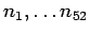 $n_1,\dots n_{52}$
