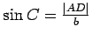 $ \sin C=\frac{\vert AD\vert}{b}$