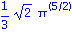 1/3*2^(1/2)*Pi^(5/2)