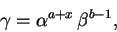 \begin{displaymath}\gamma = \alpha^{a+x}   \beta^{b-1},\end{displaymath}