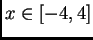$x\in [-4,4]$