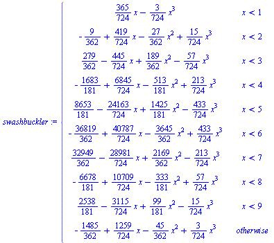 `:=`(swashbuckler, PIECEWISE(`?`, `?`, `?`, `?`, `?`, `?`, `?`, `?`, `?`, `?`))