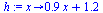 proc (x) options operator, arrow; `+`(`*`(.9, `*`(x)), 1.2) end proc