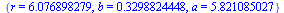 {r = 6.076898279, b = .3298824448, a = 5.821085027}