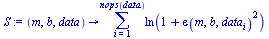 proc (m, b, data) options operator, arrow; sum(ln(`+`(1, `*`(`^`(epsilon(m, b, data[i]), 2)))), i = 1 .. nops(data)) end proc