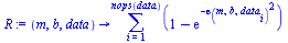 proc (m, b, data) options operator, arrow; sum(`+`(1, `-`(exp(`+`(`-`(`*`(`^`(epsilon(m, b, data[i]), 2))))))), i = 1 .. nops(data)) end proc