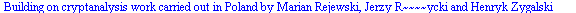 During the Second World War, Turing was a main participant in the efforts at Bletchley Park to break German ciphers. Building on cryptanalysis work carried out in Poland by Marian Rejewski, Jerzy R~~...
