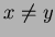 $ x\ne y$