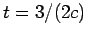 $t = 3/(2c)$