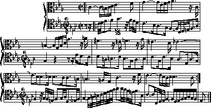 Bach's score for Canon 4